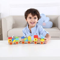 Tren De Madera- Apilable Para Bebes, Motriz, Didactico 26 Pz - 4