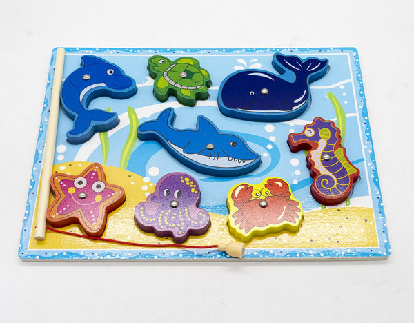 Juego De Pesca De Madera Didáctico 8 Piezas Infantil