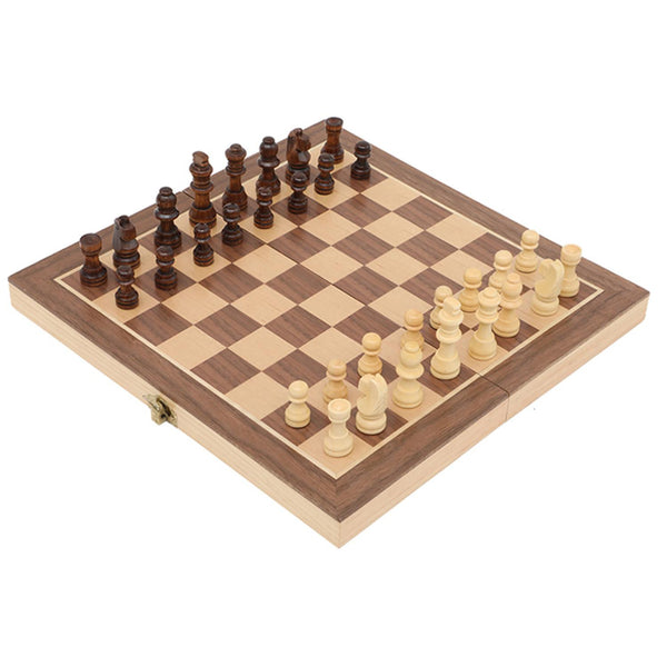 Ajedrez De Madera Tablero Plegable de Lujo Chess 29x29 cm