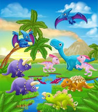 Kit Pinta Por Numero Dinosaurios DIY Arte - 1