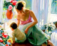 Kit Pinta Por Numero Amor De Madre DIY Arte - 1