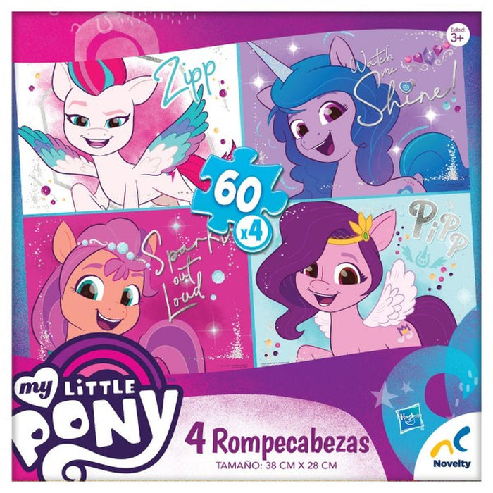 Rompecabezas 4 En 1 My Little Pony, 60 Piezas, Infantil