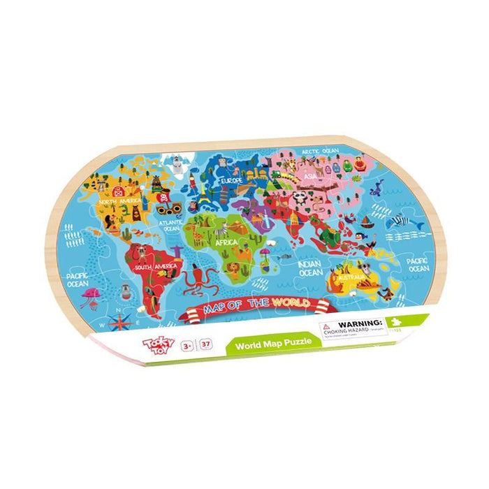 Rompecabezas De Madera Mapa Del Mundo, Infantil 36 Piezas