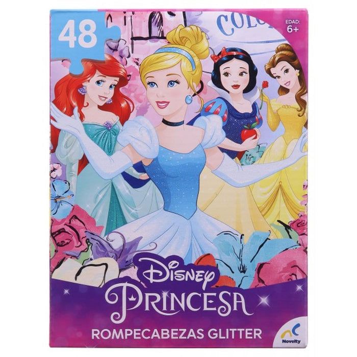 Rompecabezas Glitter Princesas De Disney 48 Piezas