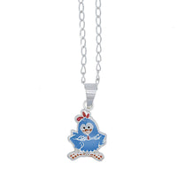 Collar de la Gallina Pintadita, Dije y Cadena de Plata .925 - 1