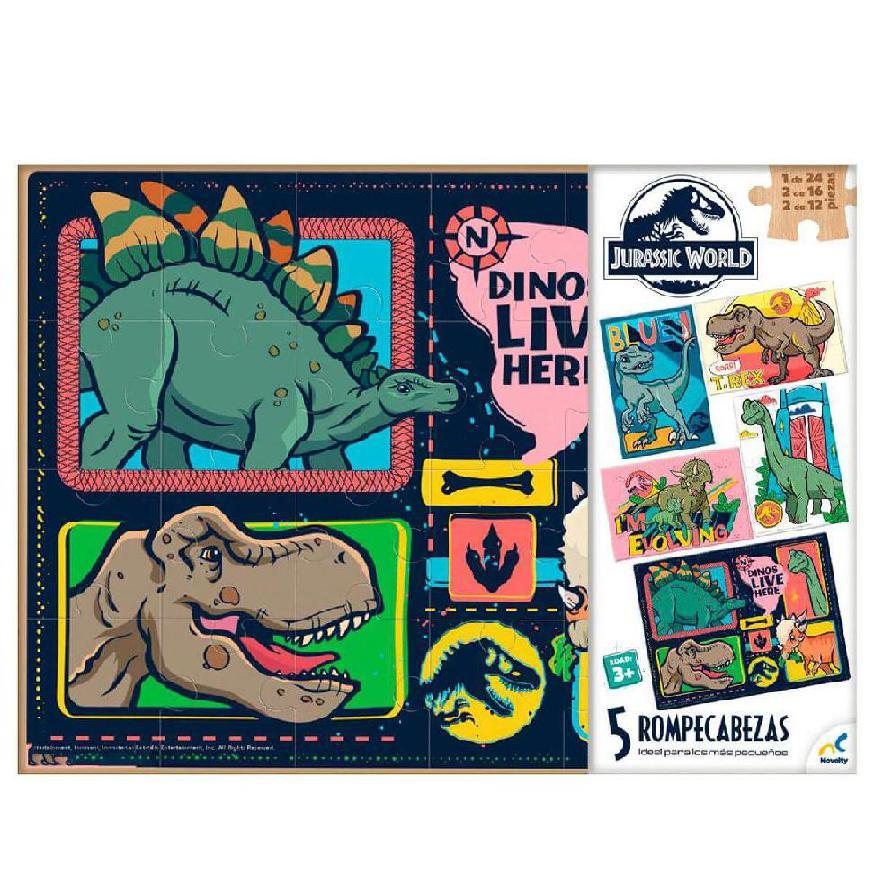 Rompecabezas C 5 En 1 Jurassic World En Caja
