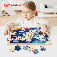 Rompecabezas De Madera Para Niños, Espacio 48 Pz Top Bright - 11