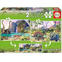 Rompecabezas 2 En 1, Dino World, 2×100 Educa - 1