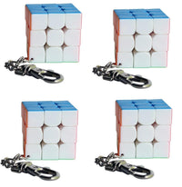 Paquete 4 Llaveros Cubo Magico 3x3 3 cm Destreza - 1