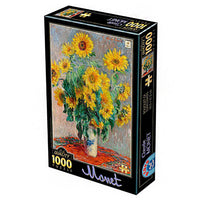Rompecabezas Claude Monet Ramo De Girasoles Arte 1000 piezas - 1