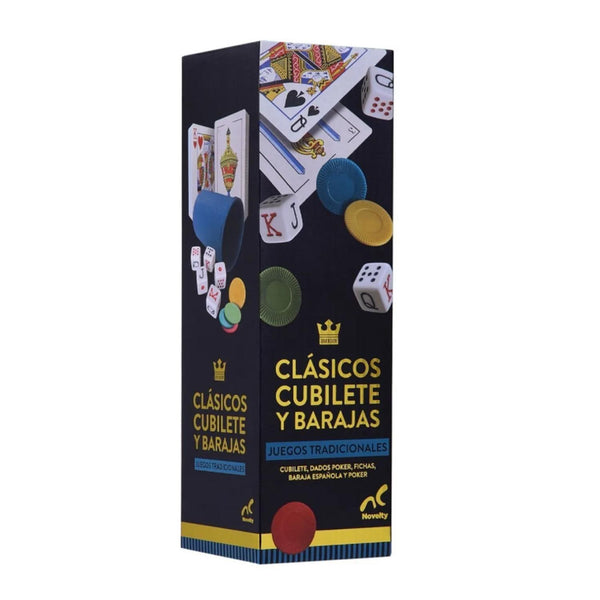 Set De Casino Cubilete + Baraja Póker Y Española + Fichas