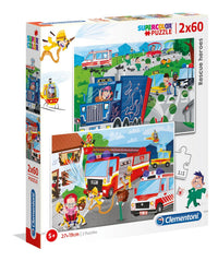 Rompecabezas Heroes Al Rescate 2X60 Clementoni - 1