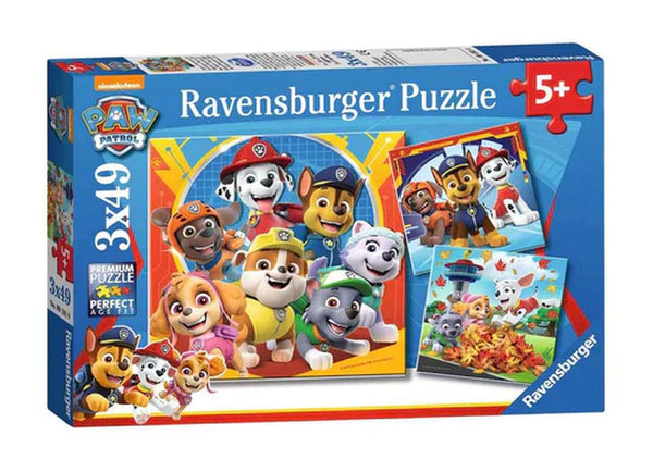 Rompecabezas 3 en 1 Paw Patrol, Patrulla Canina 49 Piezas Cada Uno Ravensburger