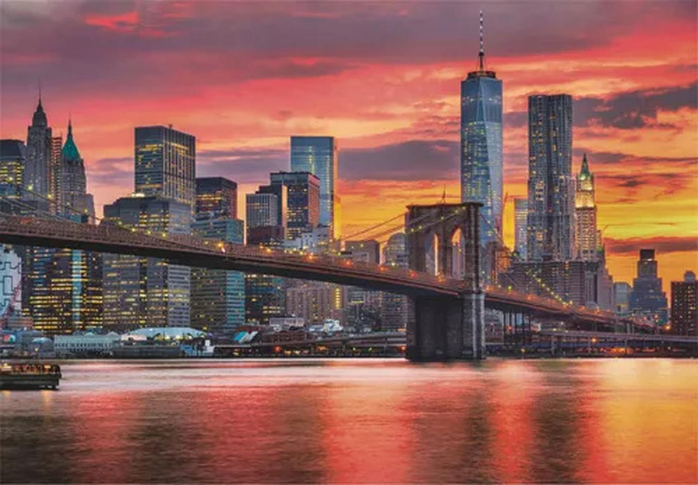 Rompecabezas marca clementoni , modelo Nueva York East River Al Atardecer 1500 Piezas