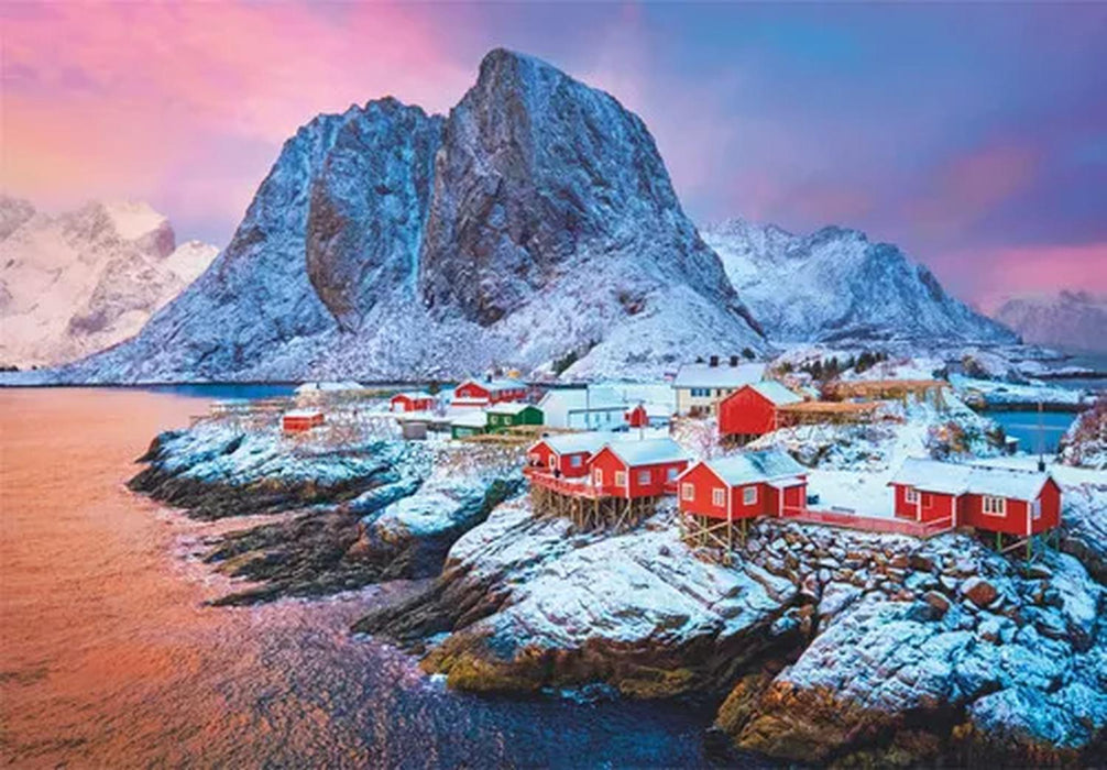 Rompecabezas clementoni Villa Hamnoy Lofoten Noruega 500 Piezas blanco