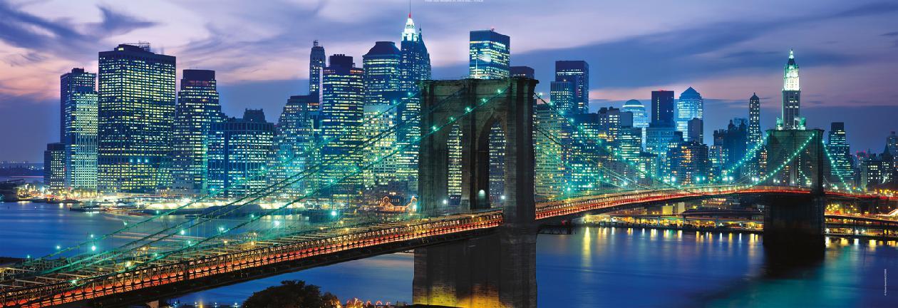 Rompecabezas Nueva York Puente De Brooklyn Panoramico 1000 Piezas Clementoni