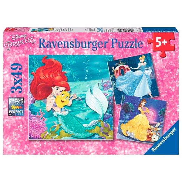 Rompecabezas 3 en 1 Princesas 49 Piezas Cada Uno Ravensburger