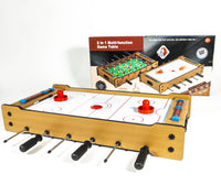 Futbolito y Hockey Juego de Mesa Portátil 2 en 1 de Madera - 1