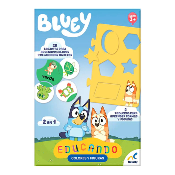 EDUCANDO: COLORES Y FIGURAS BLUEY MARCA NOVELTY DE 50 PIEZAS