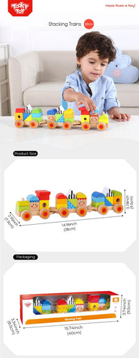 Tren De Madera- Apilable Para Bebes, Motriz, Didactico 26 Pz - 5
