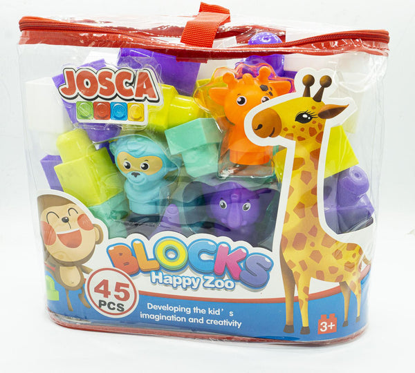 Blocks Para Armar en Bolsa con Animales 45 piezas