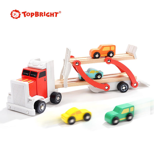 Juguete Camión De Madera Para Niños, 6 Piezas Top Bright