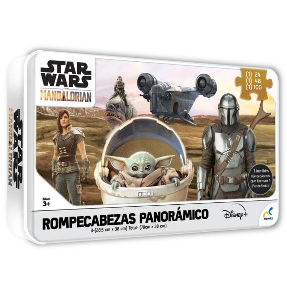 Rompecabezas Mandalorian Panorámico 3 En 1 Estuche Metálico