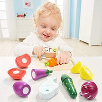 Juego De Comida De Madera- Niños, Con Tabla Para Cortar 9 pz - 5