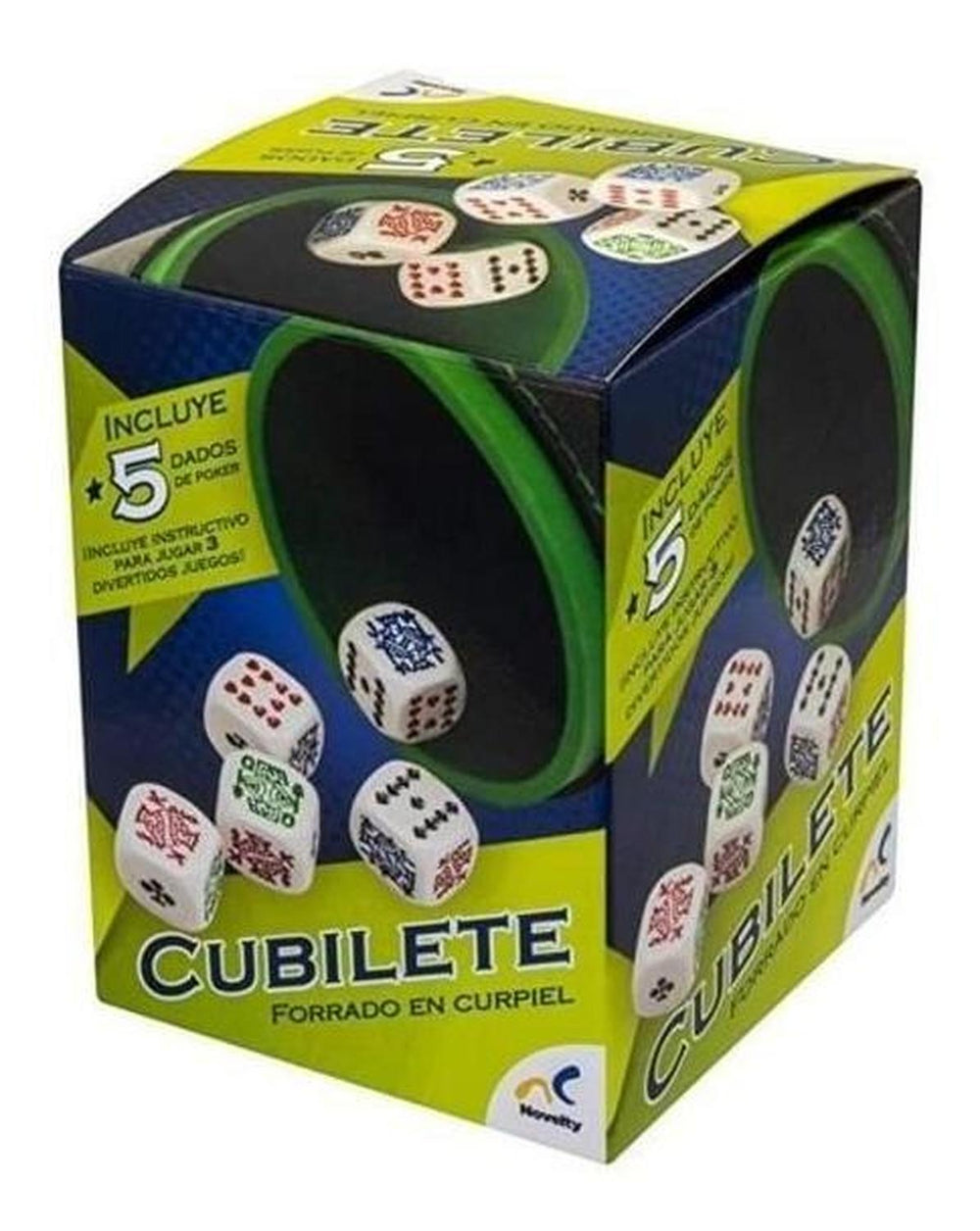 Cubilete Forrado Con 5 Dados