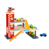Estacionamiento De Madera- Carros- Helicóptero-Motriz, 22 Pz - 2