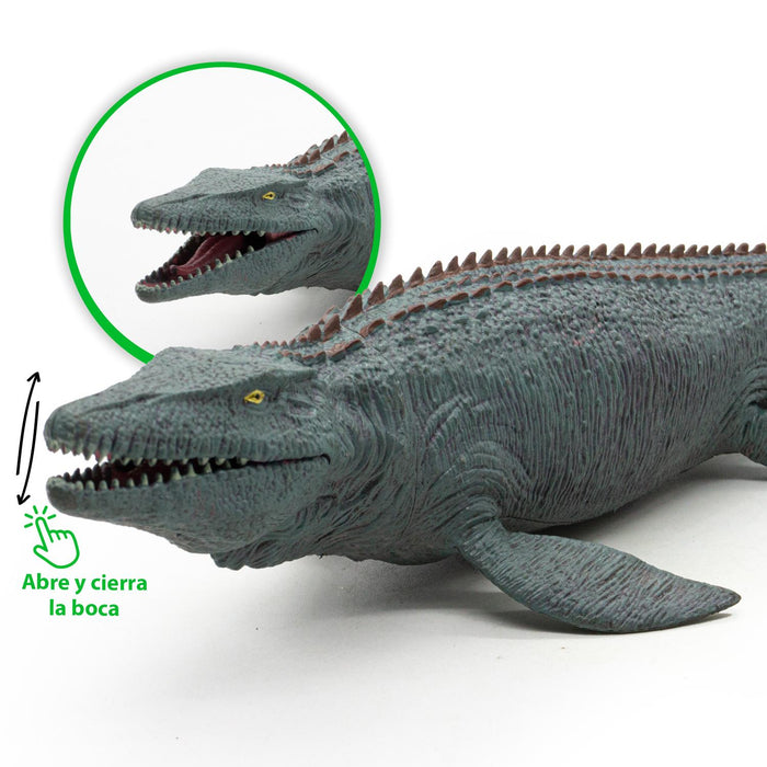 Kit Mosasauro y Tiburón Figuras de Dinosaurio Realistas Coleccionables