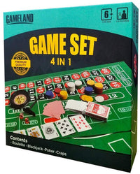 Set de Casino 4 en 1, Ruleta Black jack Póker Fichas - 1