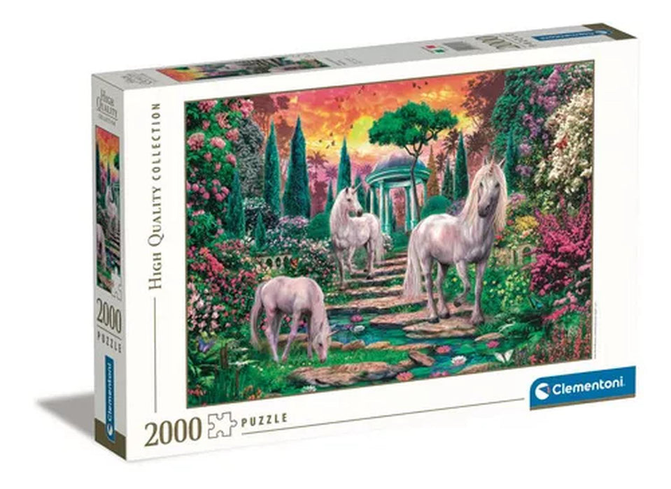 Rompecabezas marca clementoni , modelo Unicornios En El jardín 2000 Piezas