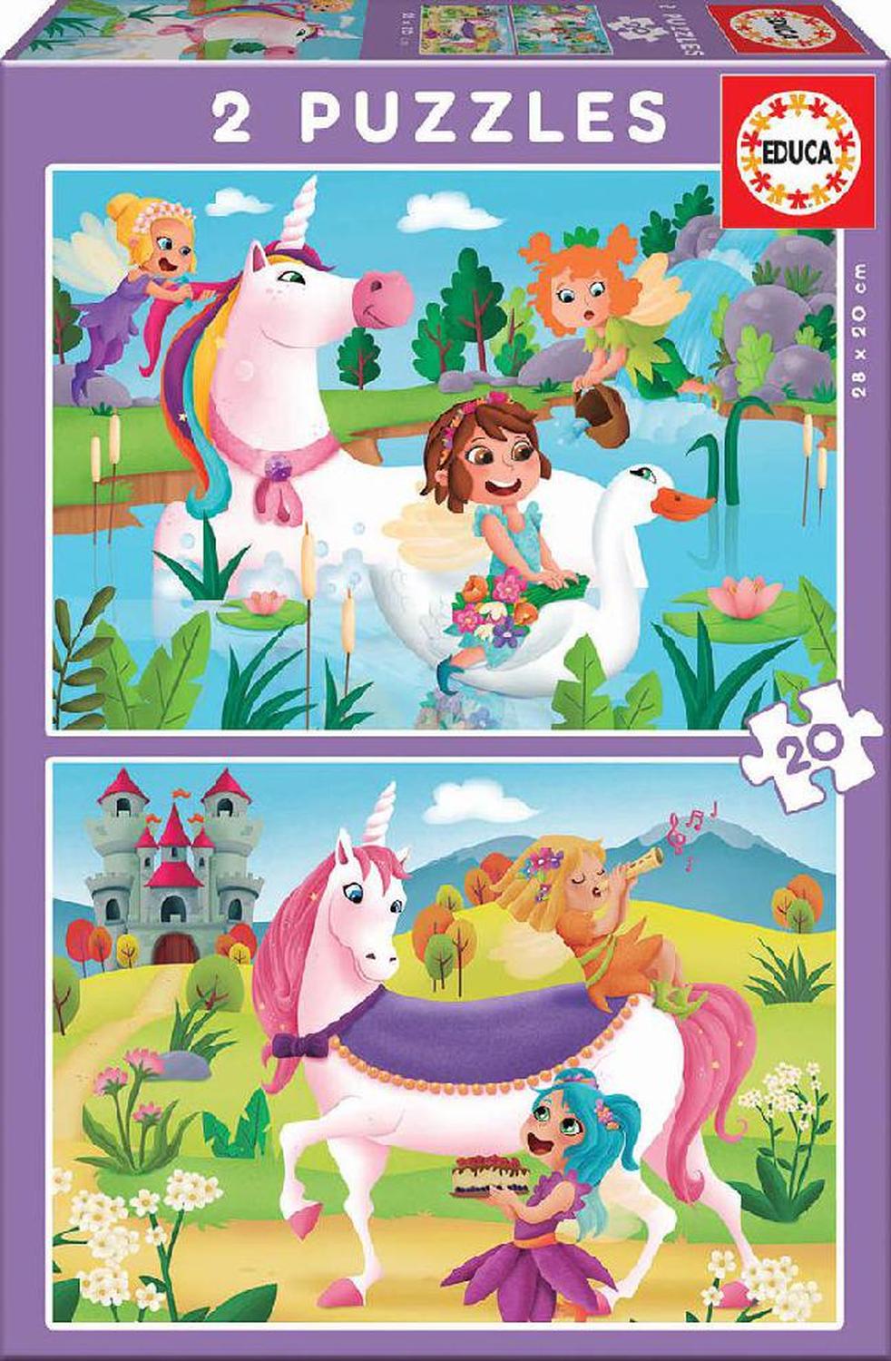 Rompecabezasunicornios Y Hadas 2 X 20 Pz- Educa